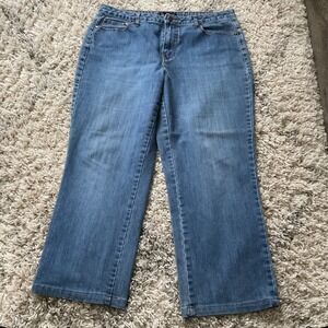 L.A. Blues Stretch Medium Wash Straight Leg Jeans Womens 14P Petite 1033